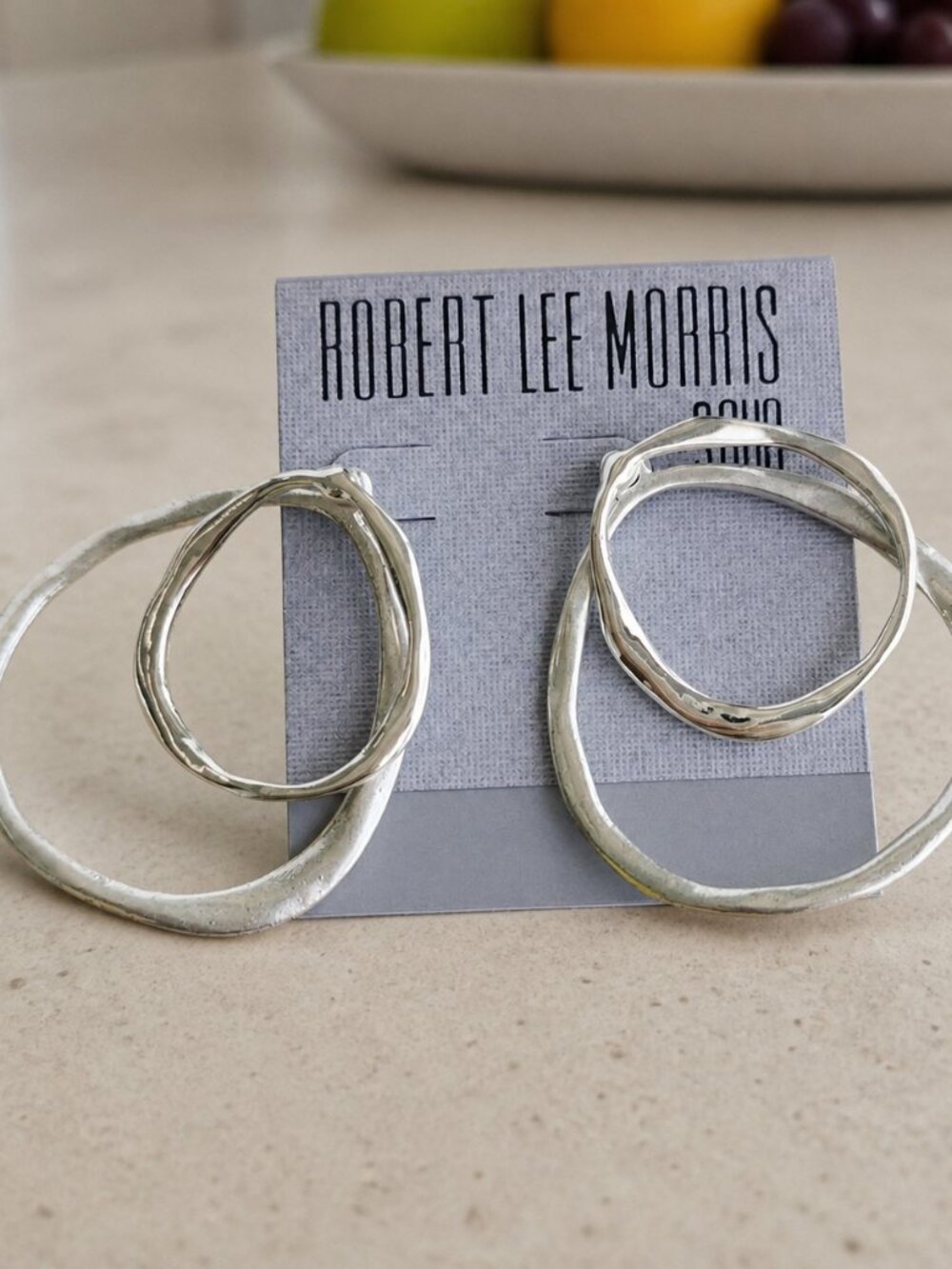 silver textured hoop earrings